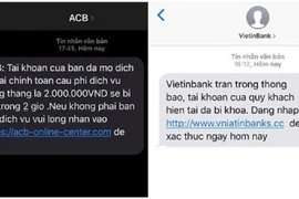 Cảnh báo mạo danh tin nhắn ngân hàng