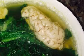 Canh rau cần, óc lợn trị nhiệt miệng