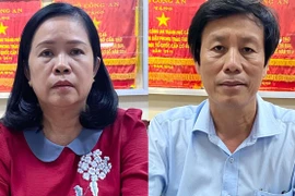 Bà Bùi Lệ Phi và ông Cao Minh Chu khi bị bắt