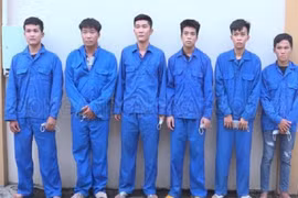 Các đối tượng tại cơ quan công an (ảnh: Công an tỉnh Đồng Nai).