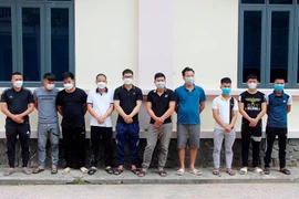 Các đối tượng trong chuyên án bị cơ quan công an bắt giữ. Ảnh: Công an tỉnh Nghệ An.