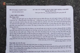 Đề thi tốt nghiệp THPT Quốc gia 2020 môn Văn