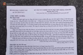 Đề thi tốt nghiệp THPT Quốc gia 2020 môn Văn