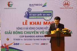 Ông Nguyễn Mạnh Cường, Trưởng ban Tổ chức - Giám đốc Sở VH-TT tỉnh Ninh Bình phát biểu trong khuôn khổ sự kiện.