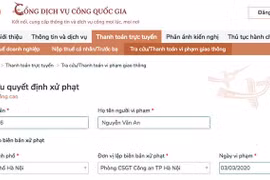 Nộp phạt vi phạm giao thông trực tuyến trên cả nước