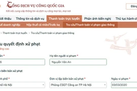 Nộp phạt vi phạm giao thông trực tuyến trên cả nước