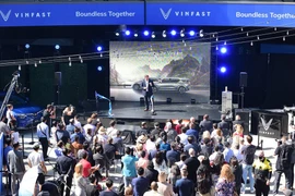 Quang cảnh lễ khai trương chính thức VinFast Store tại Santa Monica, California, Mỹ.