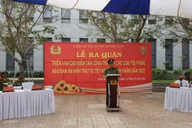 Thiếu tướng Lê Hồng Nam, Giám đốc Công an TPHCM phát biểu chỉ đạo trong buổi ra quân.