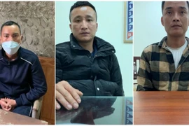 Từ trái qua phải các đối tượng: Nguyễn Văn Thiệu, Tạ Đức Nhật và Nguyễn Tiến Cả.