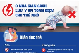Một số khuyến cáo về sử dụng điện an toàn đối với gia đình có trẻ nhỏ của EVN. 
