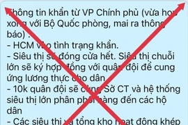 Thông tin TPHCM vào tình trạng khẩn là bịa đặt.