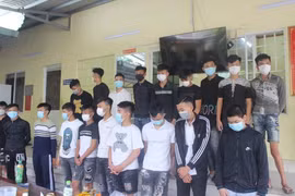 Những thanh thiếu niên tham gia vụ gây mất an ninh trật tự xã hội bị tạm giữ.