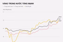 Vàng lập đỉnh mọi thời đại, hơn 50,3 triệu đồng/lượng