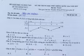 Bài giải 24 mã đề thi môn Toán THPT quốc gia 2019