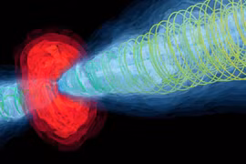 Một mô phỏng tuyệt đẹp tái tạo lại cách hố đen M87 phóng ra các tia plasma