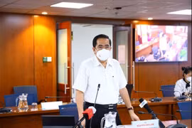 Ông Nguyễn Văn Lâm, Phó Giám đốc Sở Lao động - Thương binh và Xã hội TPHCM phát biểu tại buổi họp báo.