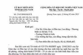 Quảng Nam: Xuất hiện văn bản giả cho học sinh nghỉ học đến ngày 21/3/2021