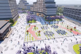 Quần thể nghỉ dưỡng khoáng nóng Sun Beauty Onsen mang phong cách kiến trúc Nhật Bản. Ảnh phối cảnh minh họa