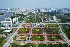 Bốn lô đất được đấu giá ở Thủ Thiêm. (Ảnh: Vietnamnet).