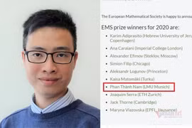 Nhà toán học người Việt nhận giải thưởng danh giá của Hội Toán học châu Âu