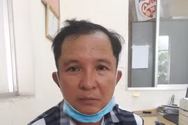 Nguyễn Ngọc Huân tại cơ quan công an.