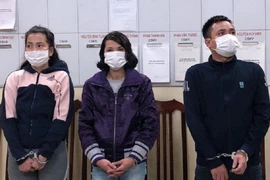 Các đối tượng Lương, Lành, Mão tại cơ quan công an.