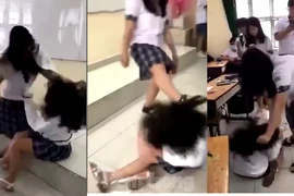 TPHCM: Sửng sốt với clip nữ sinh bị đánh tơi bời trong lớp học