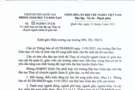 Phòng GD&ĐT huyện Quốc Oai: Thông báo tuyển sinh Thạc sỹ Quản lý giáo dục