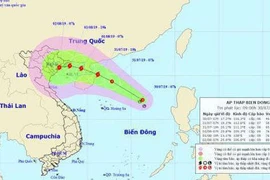 Vùng áp thấp đã mạnh lên thành áp thấp nhiệt đới trên Biển Đông
