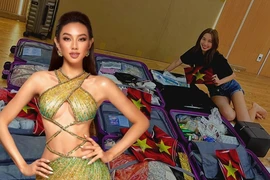 Thùy Tiên "khăn gói" tươm tất tới Miss Grand International 2021.