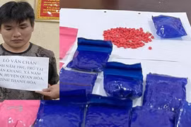 Đối tượng Lò Văn Chẩn và số ma túy thu giữ.