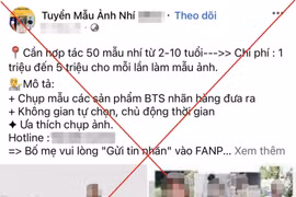 Đăng kí qua mạng cho con làm người mẫu nhí, mẹ bị lừa hơn 300 triệu