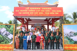 Khánh thành công trình bia truyền thống LLVT Sài Gòn-Gia Định tại Bến Tre