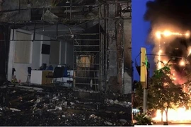 Chi nhánh Ngân hàng Quốc Dân tan hoang sau vụ cháy