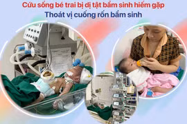 3 lần mổ cứu trẻ sơ sinh bị nội tạng thòi hết ra khỏi ổ bụng