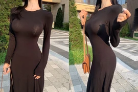 Mặc váy co giãn, gái xinh tưởng kín hóa ra hở tứ bề