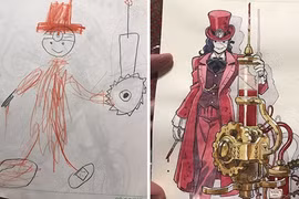 Chết cười với hình ảnh “bố siêu nhân” qua nét vẽ của bé