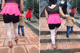 "Tá hỏa" vì thời trang đi lễ chùa không giống ai của mẹ bỉm sữa