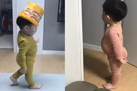 Thiên thần nhí "bụng tấn công mông phòng thủ" khiến ai cũng phát cuồng