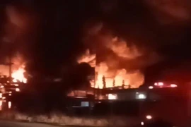 Cháy nhà kho nguyên liệu 28.000m2 ở Long An