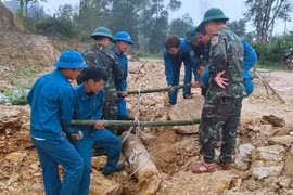 Phát hiện bom “khủng” trong lúc làm đường ở Nghệ An