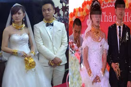 Trĩu cổ, sái tay vì vàng... đám cưới khoe của nhất VN