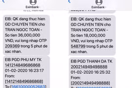 Một chủ tài khoản ngân hàng Eximbank bị 'bốc hơi' 54 triệu