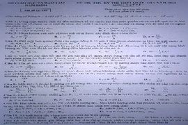 Đề thi thử THPT quốc gia 2015 môn Vật Lý toàn tỉnh Nam Định ngày 5/6