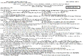 Đề thi thử THPT quốc gia 2015 môn Sinh THPT Nguyễn Khuyến 