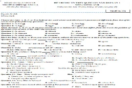 Đề thi thử THPT quốc gia 2015 môn Tiếng Anh tỉnh Quảng Ninh