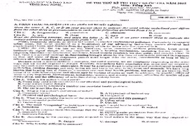 Đề thi thử THPT quốc gia 2015 môn Tiếng Anh và đáp án