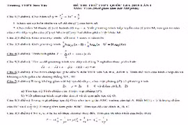 Đề thi thử THPT quốc gia 2015 môn Toán THPT Sơn Tây và đáp án