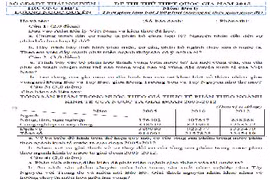 Đề thi thử THPT quốc gia 2015 môn Địa lý THPT Lương Ngọc Quyến