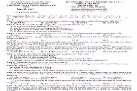 Đề thi thử THPT quốc gia 2015 môn Hóa học THPT Phan Đăng Lưu TP HCM